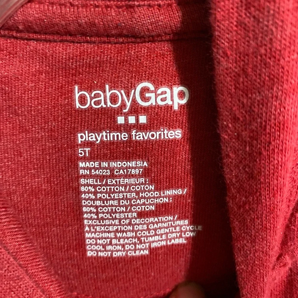 GAP Size 5 Red Zip Front Athletic Hoodie Jacket Barely Worn!